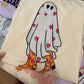 Cowboy boot ghost with hearts tee & sweatshirt