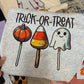 Trick or treat lollipop tee & sweatshirt