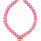 RTS Hot Pink Beaded Heart Necklace