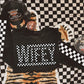 Mama/Wifey checkered w/sleeve or without Black  - Multiple Styles/Design