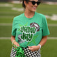Green Game Day Checkered Stars Tee