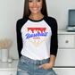 Baseball Drip Raglan - 2 sleeve colors