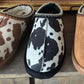 Cow print bruin slippers