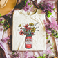 Red bud can beer w/ flower design
