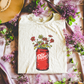 pepper red can  w/ flower design