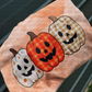 Faux patch stitched three pumpkins tee or sweatshirt