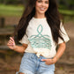 Turquoise Boot Stitch Tee