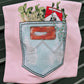 Jean pocket with patch tee or sweatshirt