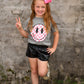 Pink Checkered Smiley Tee