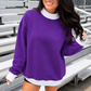 Purple/White Mock Neck Sweatshirt