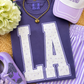 LA Purple Floral State Tee