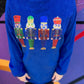 Blue Nutcracker Sequin Corded Crew