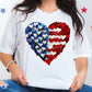 American flag paint heart tee or sweatshirt