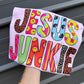 Jesus Junkie Graphic Tee | Colorful Christian Shirt | Retro Faith T-Shirt