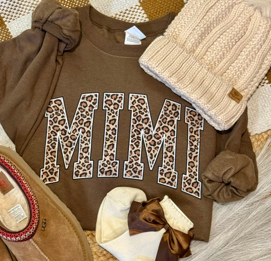 Mimi Leopard Name Sweatshirt