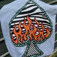 zebra flame spade with turquoisel tee or sweatshirt