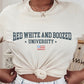 Red, white, and boozed simple design (Front design)