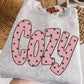 Cozy Pink Polka Dot Graphic Sweatshirt | Cute Cozy Crewneck | Trendy Fall Sweatshirt