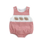 Red Gingham Football Romper