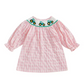 Pink Plaid Tractor Smocked Dress