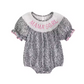 Black and White Mama's Girl Smocked Romper