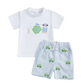 White Hole in One Gingham Short Golf Smocked Set