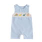 Blue Gingham Dino Smocked Romper