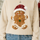 Gingerbread man faux yarn tee or sweatshirt
