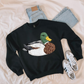 Faux patchwork mallard duck tee or crew