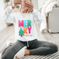 Merry Christmas tinsel design on tee or crewneck