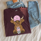 REG DP checker highland cow tee or sweatshirt