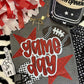 RED GAME DAY CHECKERED STARS & HELMET TEE