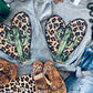 Leopard Heart Cactus Mommy and Me Tees