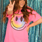 Neon Tie Dye Smiley Tee