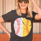 Half Baseball Half Softball PICK YOUR COLOR Tees
